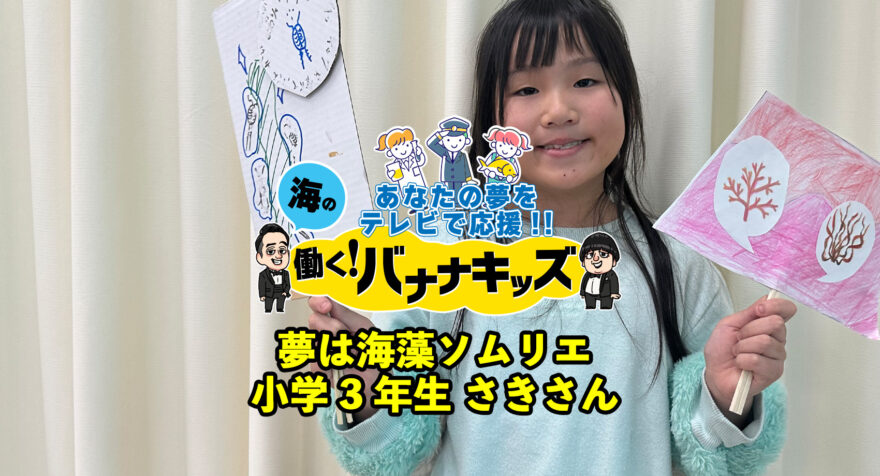 海の働く！バナナキッズ　夢は海藻ソムリエ　小学3年生さきさん