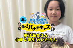 海の働く！バナナキッズ　夢は海女さん　小学4年生れいかさん